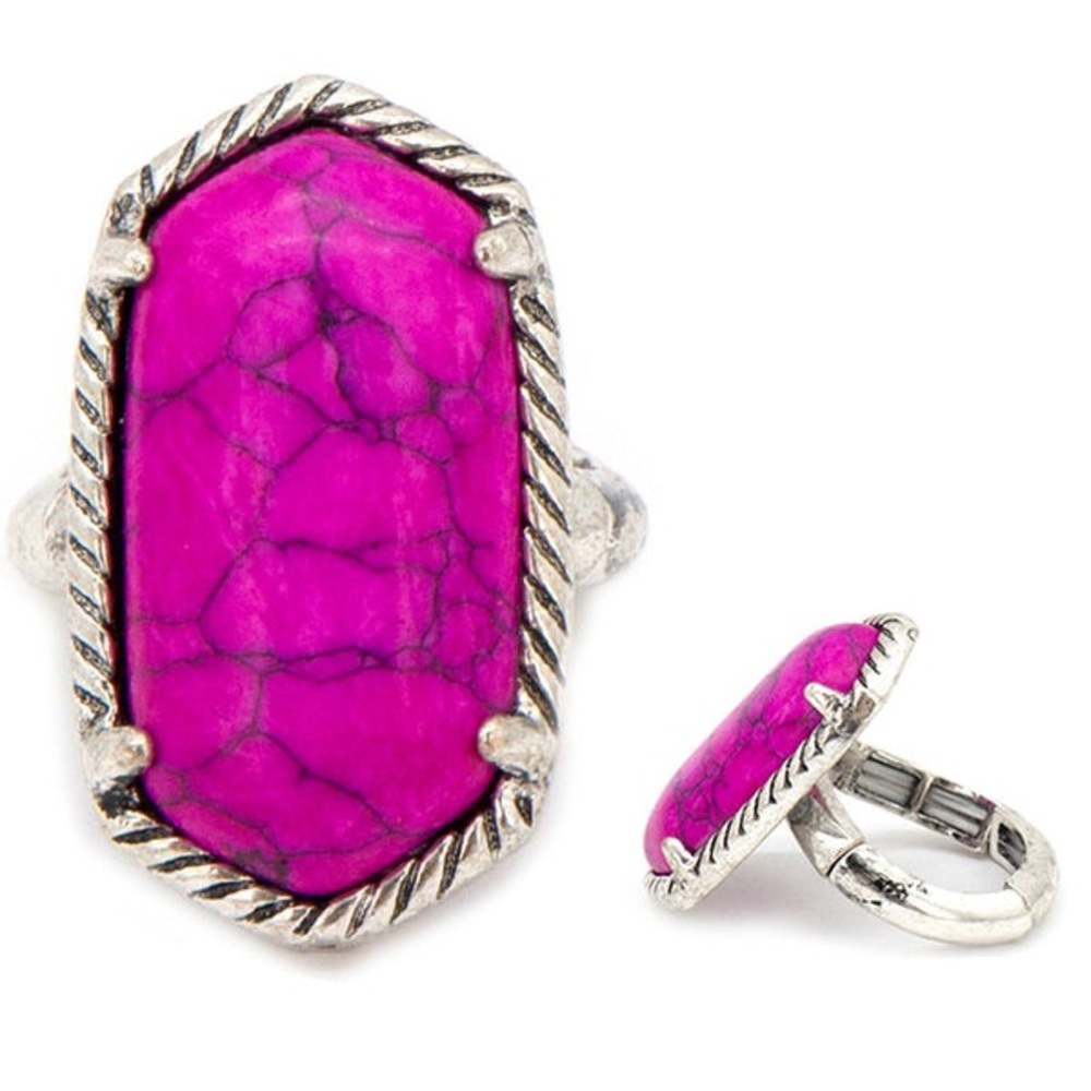 Fuchsia stone Adarra ring